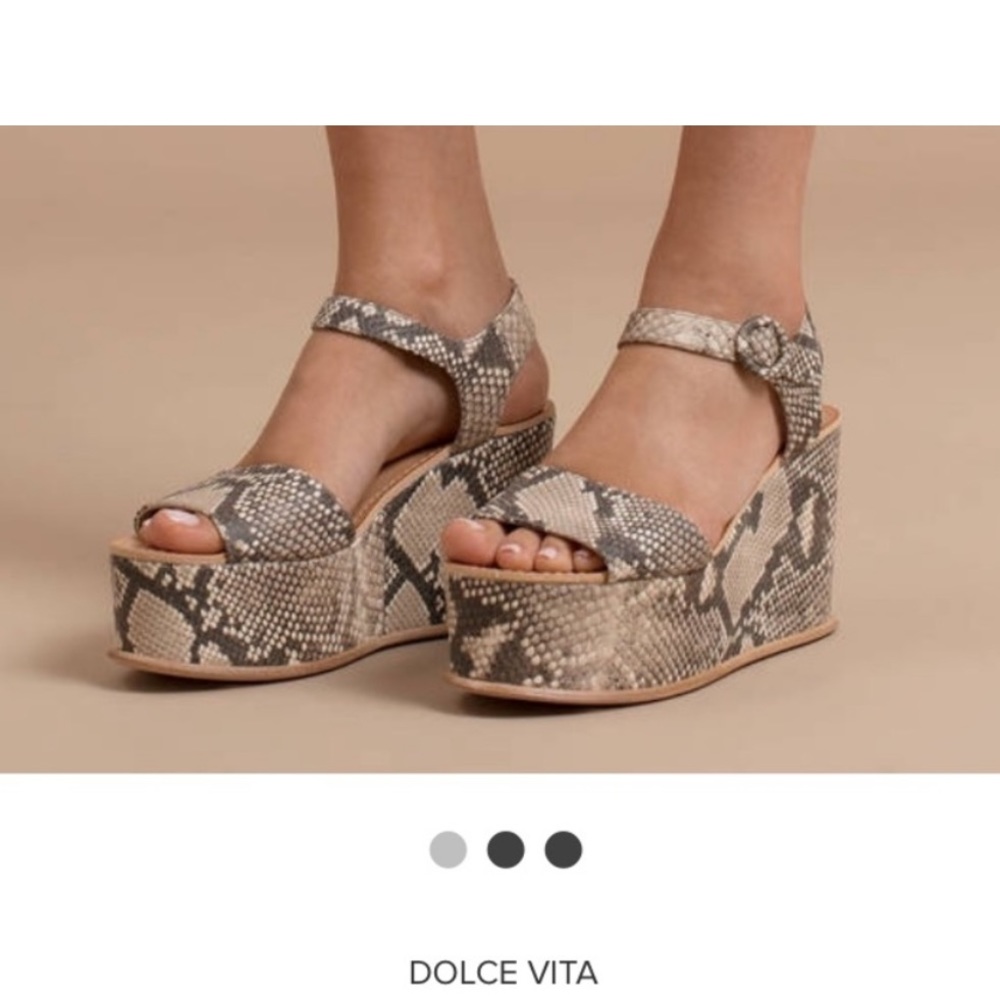 Dolce Vita snake skin platform wedges!